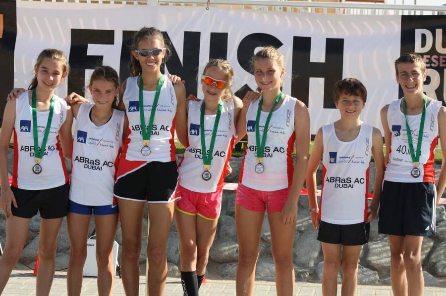 Junior finishers with their medals
