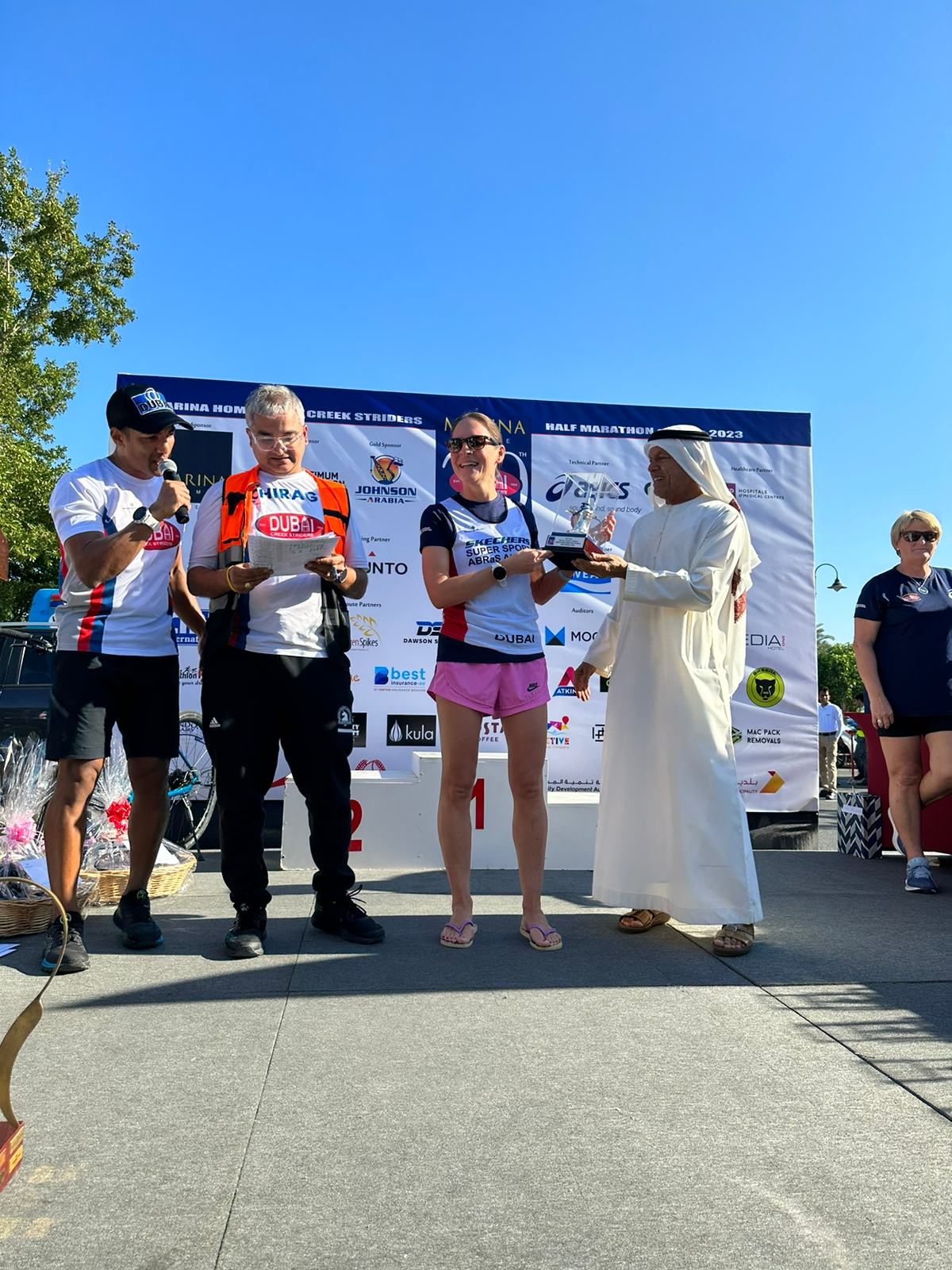 Award presentation, Dubai Creek Striders Half Marathon