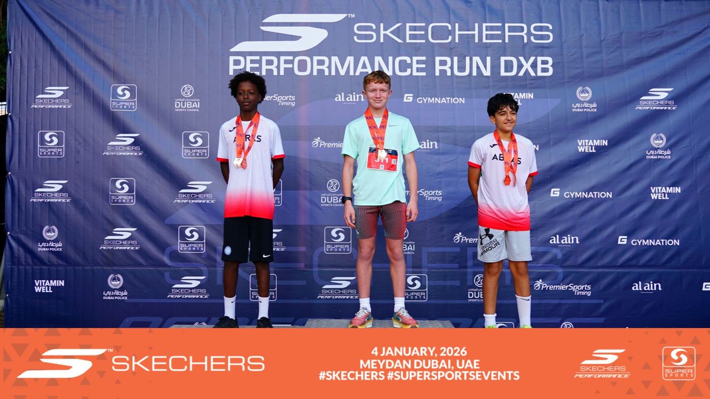 Junior podium at the Skechers Performance Run DXB