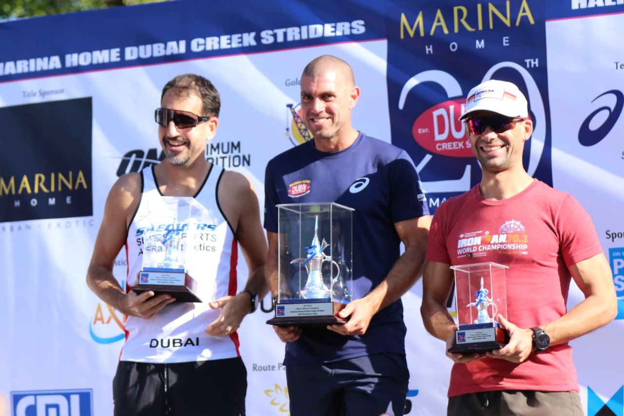 Podium finish, Dubai Creek Striders Half Marathon