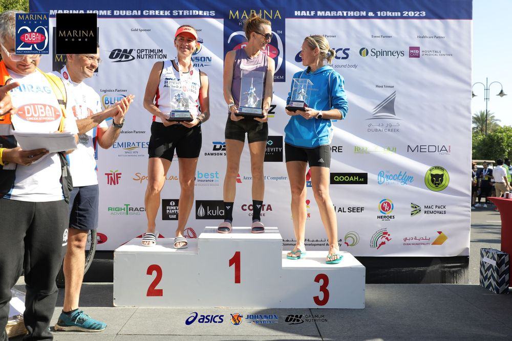 Women's podium, Marina Home Dubai Creek Striders