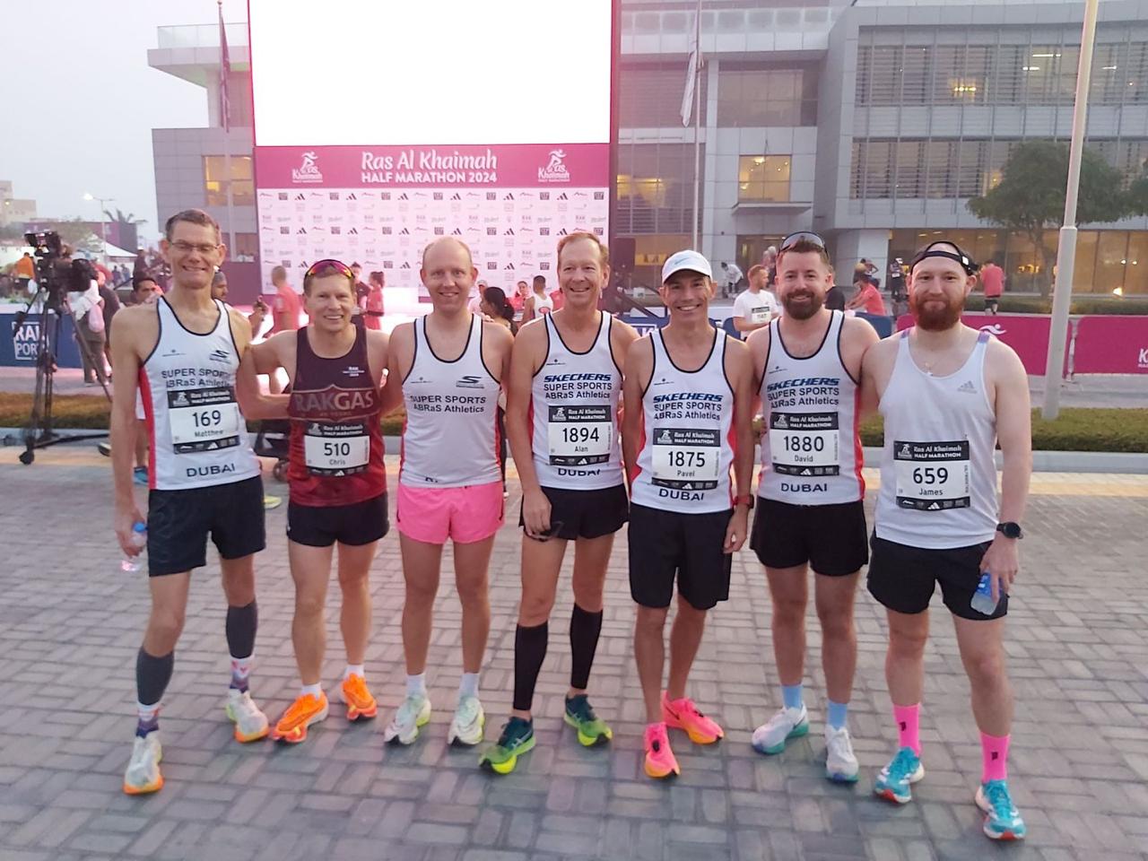 Men's team at the RAK Half Marathon, 2024